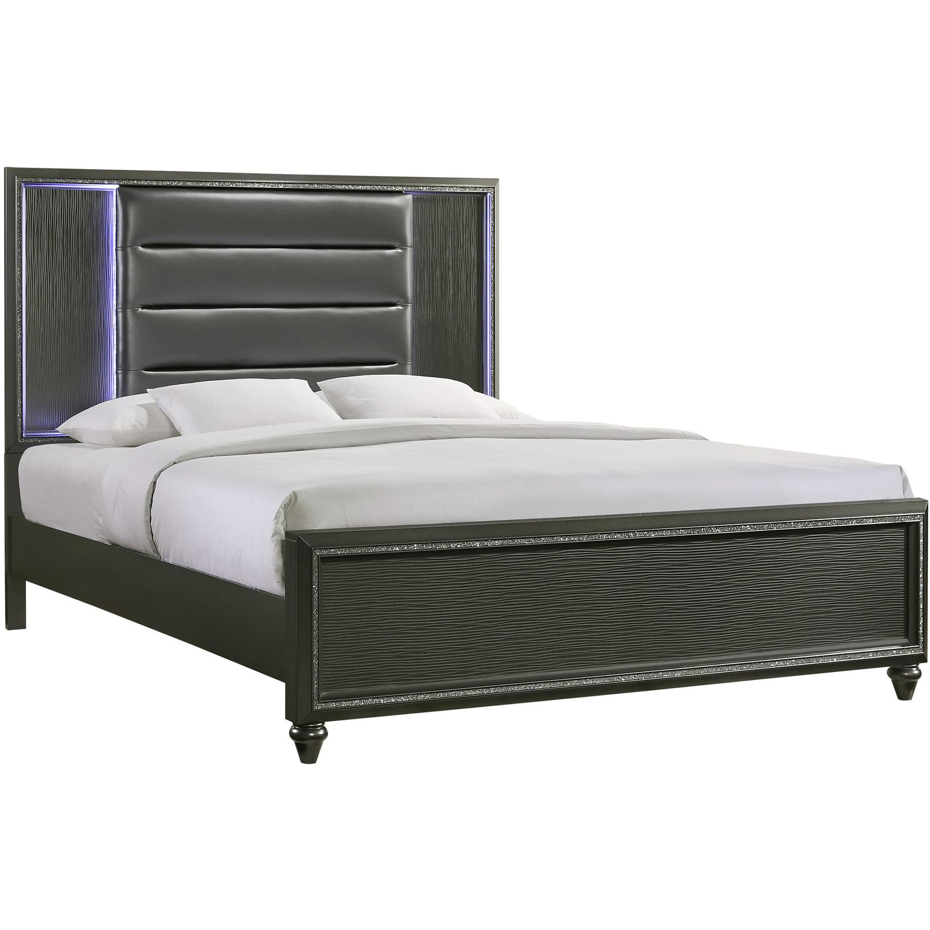  Elements International Moonstone MN600QB Queen Panel Bed IMAGE 1