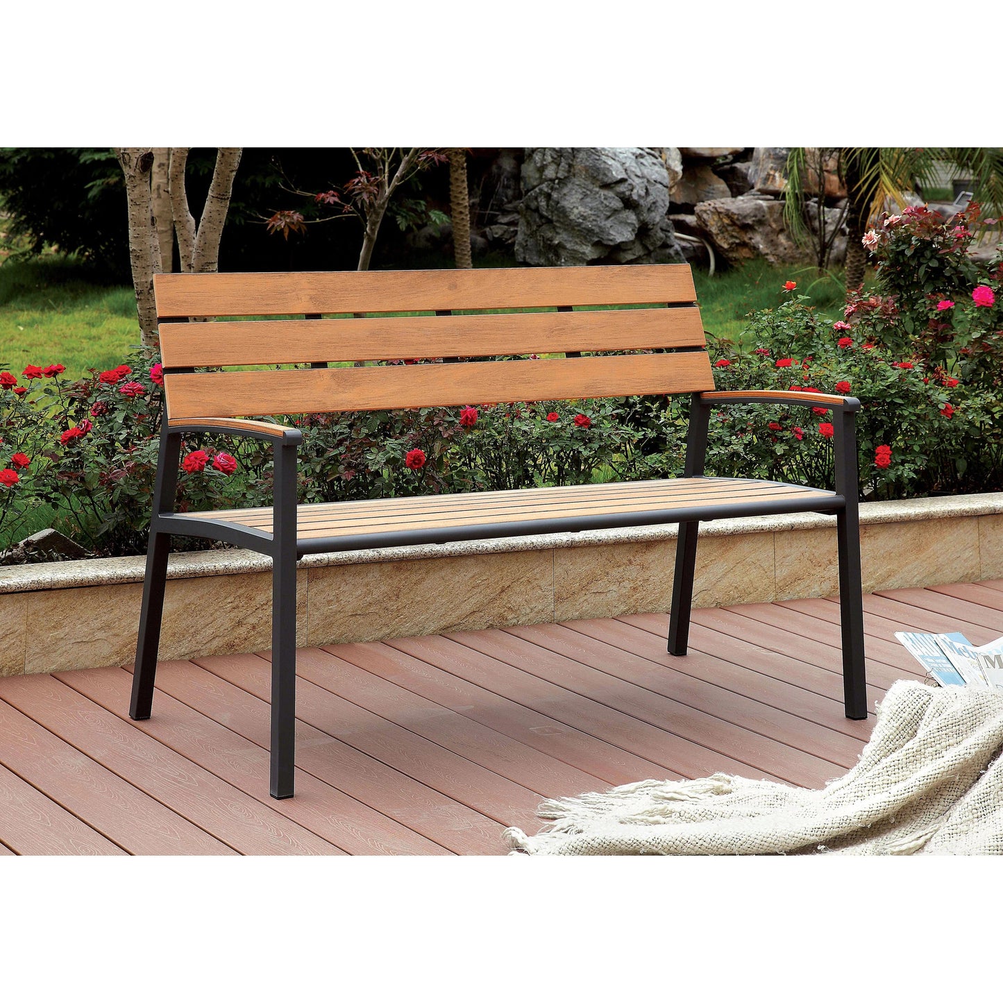  Furniture of America Outdoor Seating Benches CM-BN1869A IMAGE 1