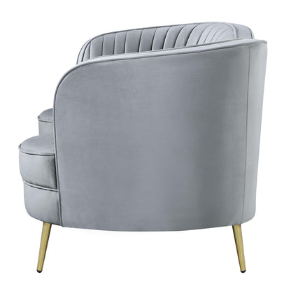 Coaster Furniture Sophia 506865 Upholstered Channel Tufted Loveseat - Grey IMAGE 3