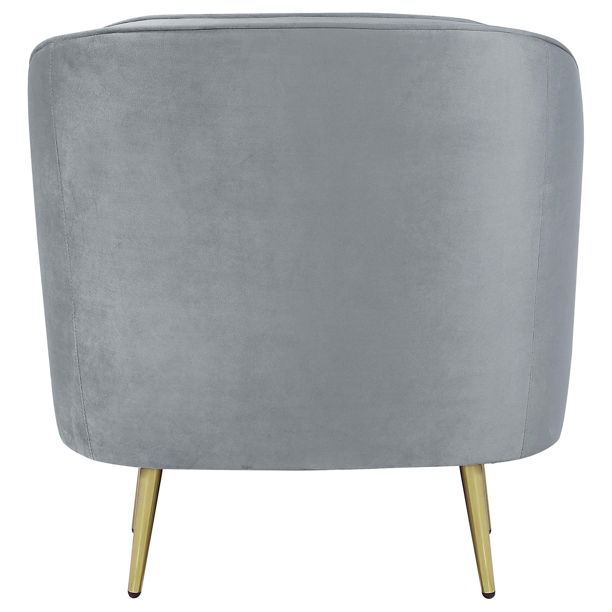 Coaster Furniture Sophia 506866 Upholstered Channel Tufted Barrel Accent Chair - Grey IMAGE 5