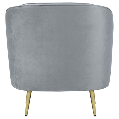 Coaster Furniture Sophia 506866 Upholstered Channel Tufted Barrel Accent Chair - Grey IMAGE 5