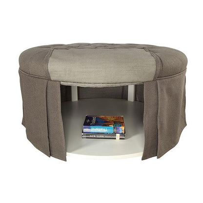 Furniture of America Claes CM-BN6175GY Round Ottoman IMAGE 1