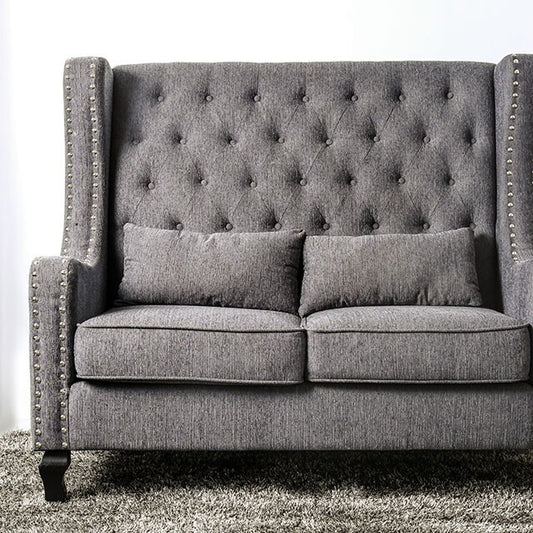 Furniture of America Alicante CM-BN6449GY-PK-VN Love Seat Bench, Gray IMAGE 1
