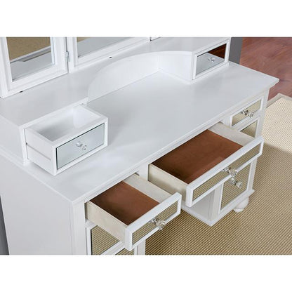 Furniture of America Tracy CM-DK6162WH Vanity w/ Stool IMAGE 2