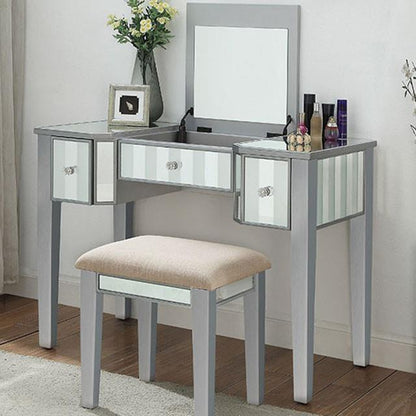 Furniture of America Joyce CM-DK6385SV-UPS3 Vanity w/ Stool IMAGE 2