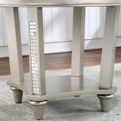  Furniture of America Round Adelina Dining Table with Glass Top and Pedestal Base CM3158RT IMAGE 3