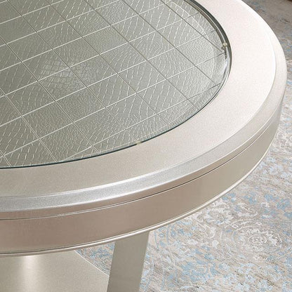  Furniture of America Round Adelina Dining Table with Glass Top and Pedestal Base CM3158RT IMAGE 4