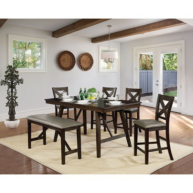  Furniture of America Bridgeville Counter Height Dining Table CM3344PT IMAGE 1