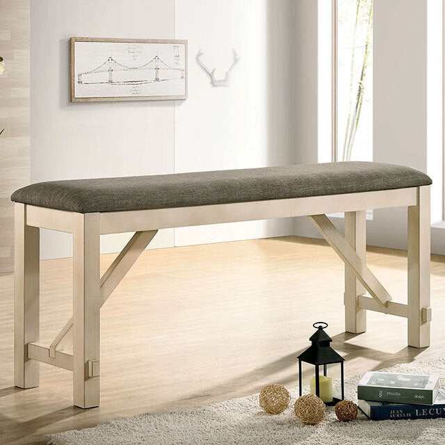 Furniture of America Jamestown CM3487PBN Counter Ht. Bench IMAGE 1