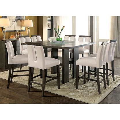 Furniture of America Square Luminar Counter Height Dining Table CM3559GY-PT IMAGE 2