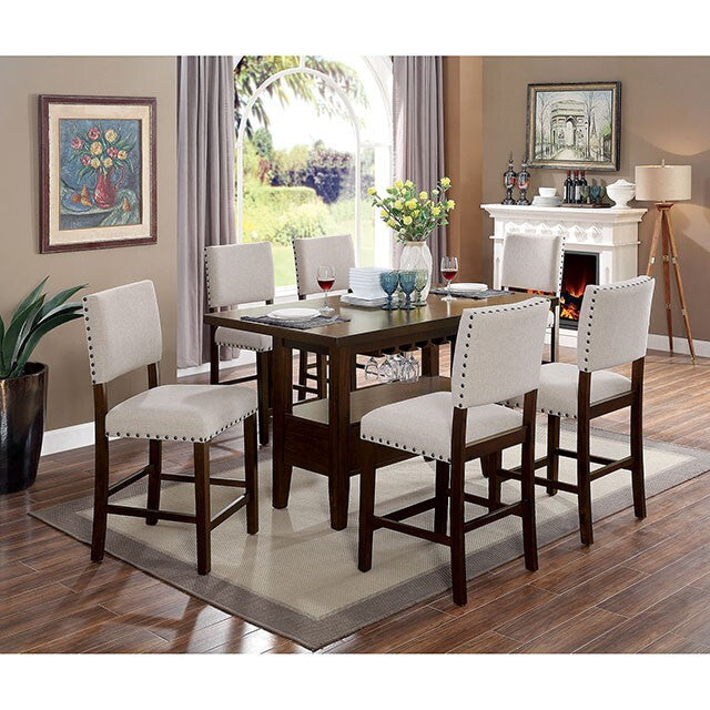  Furniture of America Lordello Counter Height Dining Table CM3730PT-TABLE IMAGE 3