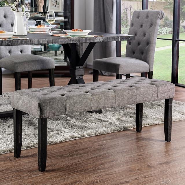 Furniture of America Alfred CM3735LG-BN Bench IMAGE 1