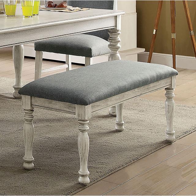  Furniture of America Siobhan Bench CM3872WH-BN IMAGE 1