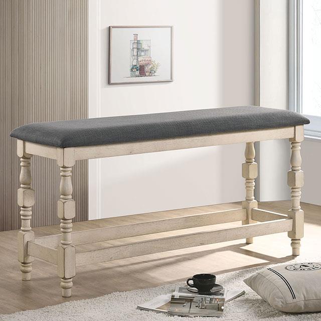 Furniture of America Plymouth CM3979PBN Counter Ht. Bench IMAGE 1
