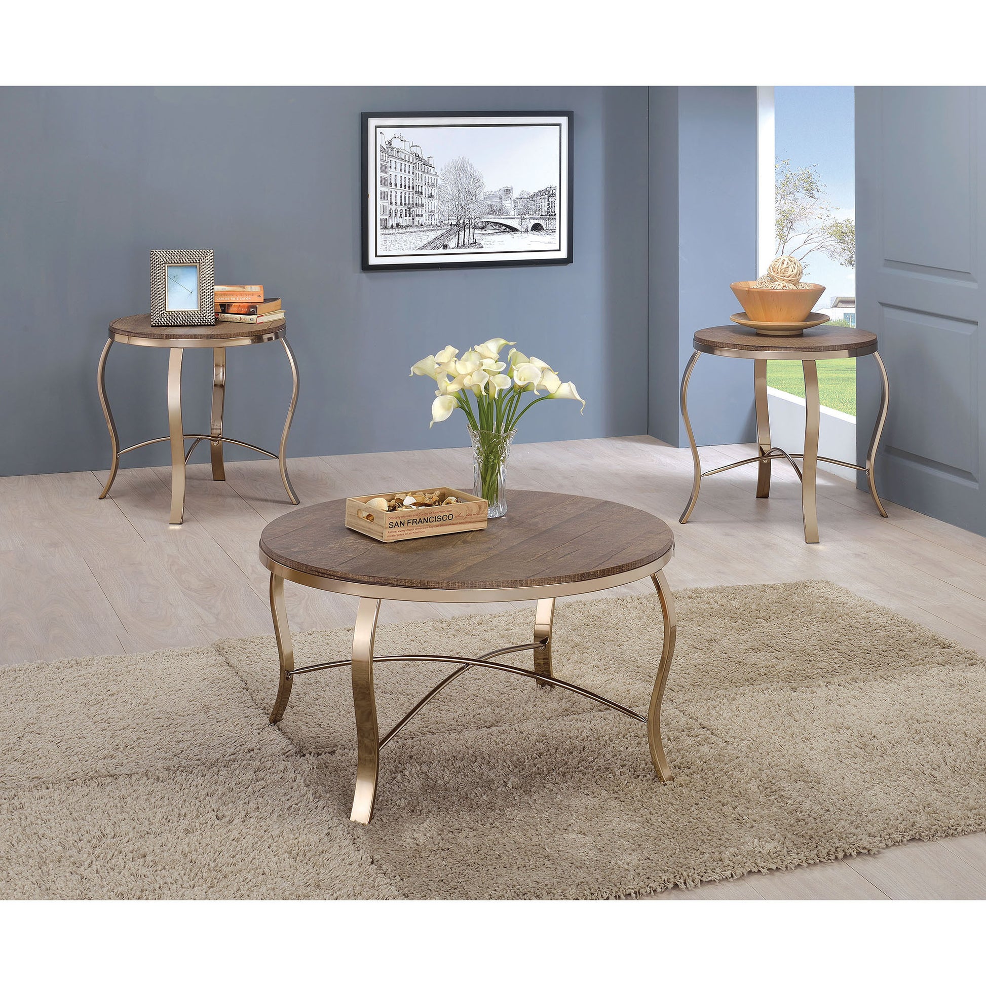  Furniture of America Wicklow Occasional Table Set CM4364-3PK IMAGE 2