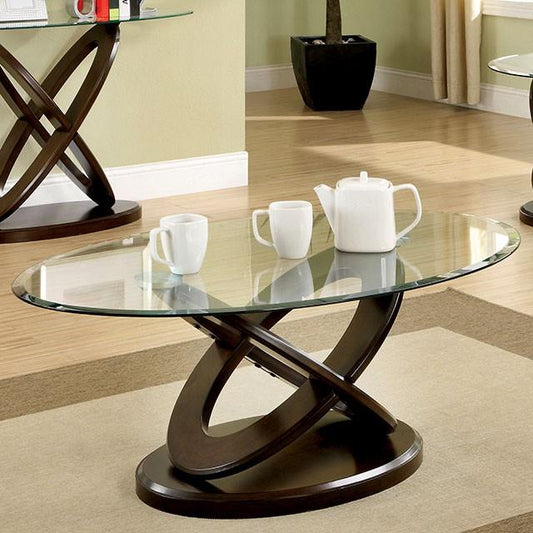 Furniture of America Atwood CM4401C Oval Coffee Table IMAGE 1