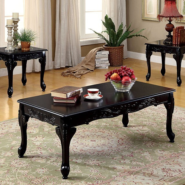  Furniture of America Cheshire Occasional Table Set CM4914BK-3PK IMAGE 3
