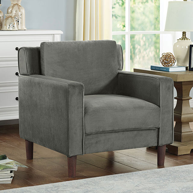  Furniture of America Brandi Stationary Fabric Chair CM6064GY-CH IMAGE 1