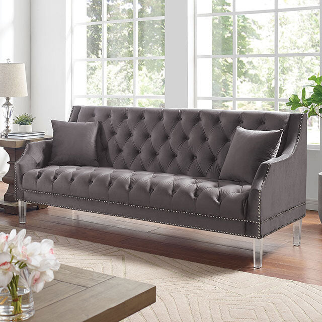  Furniture of America Franceschi Stationary Fabric Sofa CM6065GY-SF-PK IMAGE 1