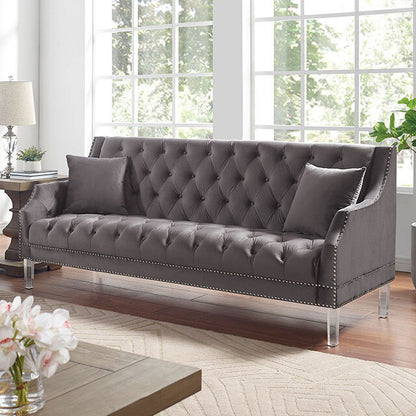  Furniture of America Franceschi Stationary Fabric Sofa CM6065GY-SF-PK IMAGE 1