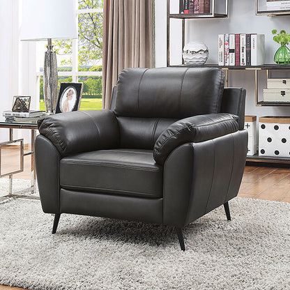  Furniture of America Clarke Stationary Leather Look Chair CM6067GY-CH IMAGE 1