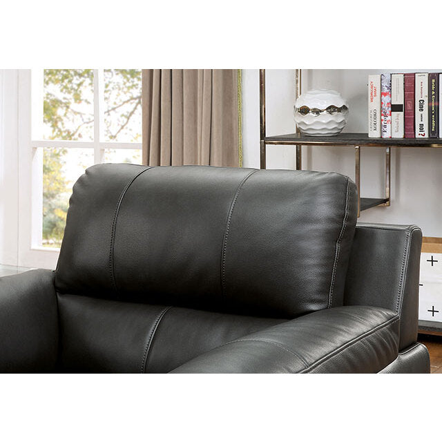  Furniture of America Clarke Stationary Leather Look Chair CM6067GY-CH IMAGE 5