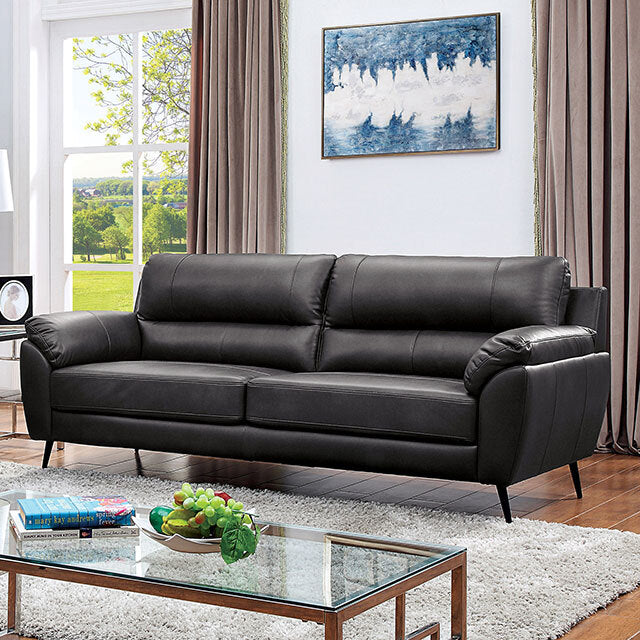  Furniture of America Clarke Stationary Leather Look Sofa CM6067GY-SF IMAGE 1