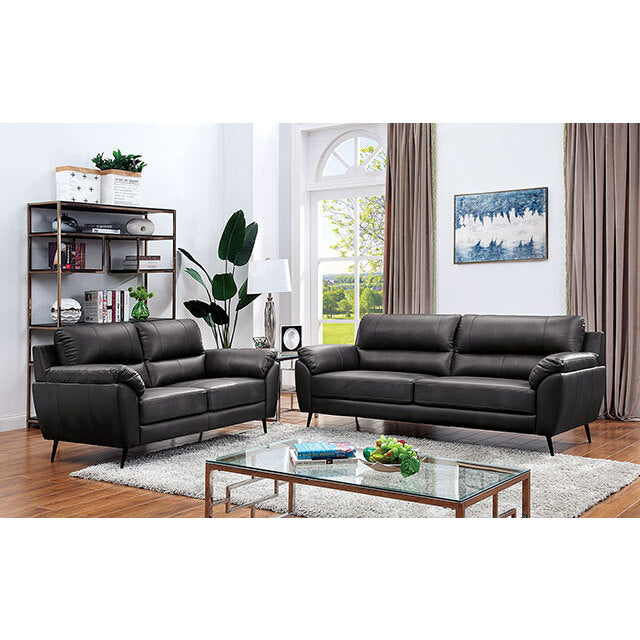 Furniture of America Clarke Stationary Leather Look Sofa CM6067GY-SF IMAGE 2
