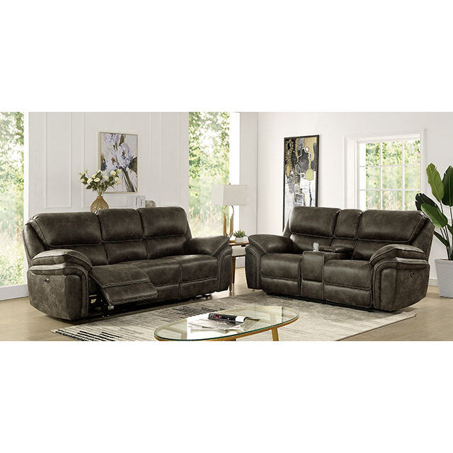  Furniture of America Tredegar Power Leather Recliner CM6083-CH-PM IMAGE 2