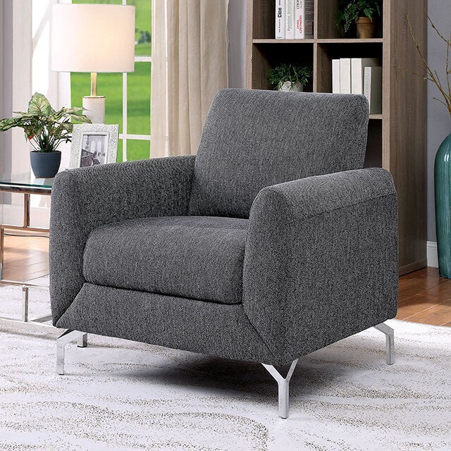  Furniture of America Lauritz Stationary Fabric Chair CM6088GY-CH IMAGE 1