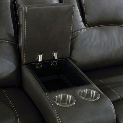  Furniture of America Erfurt Power Reclining Leather Look Sectional CM6119GY-SECT IMAGE 3