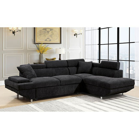  Furniture of America Foreman Fabric Sectional CM6124BK-SECT-VN IMAGE 1