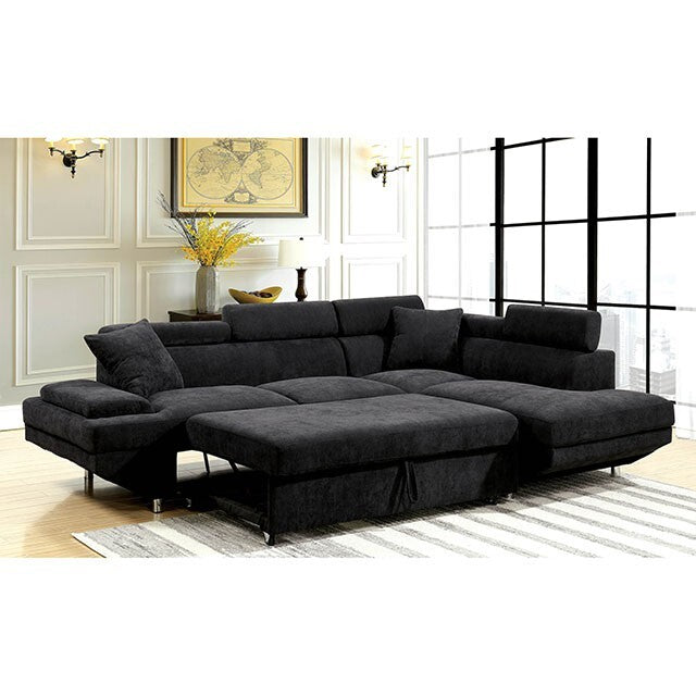  Furniture of America Foreman Fabric Sectional CM6124BK-SECT-VN IMAGE 2