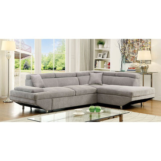  Furniture of America Foreman Fabric Sectional CM6124GY-SECT-VN IMAGE 1