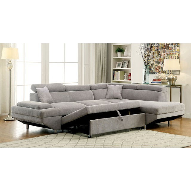  Furniture of America Foreman Fabric Sectional CM6124GY-SECT-VN IMAGE 2