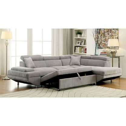  Furniture of America Foreman Fabric Sectional CM6124GY-SECT-VN IMAGE 2