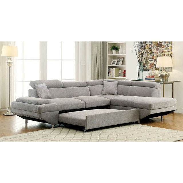  Furniture of America Foreman Fabric Sectional CM6124GY-SECT-VN IMAGE 3