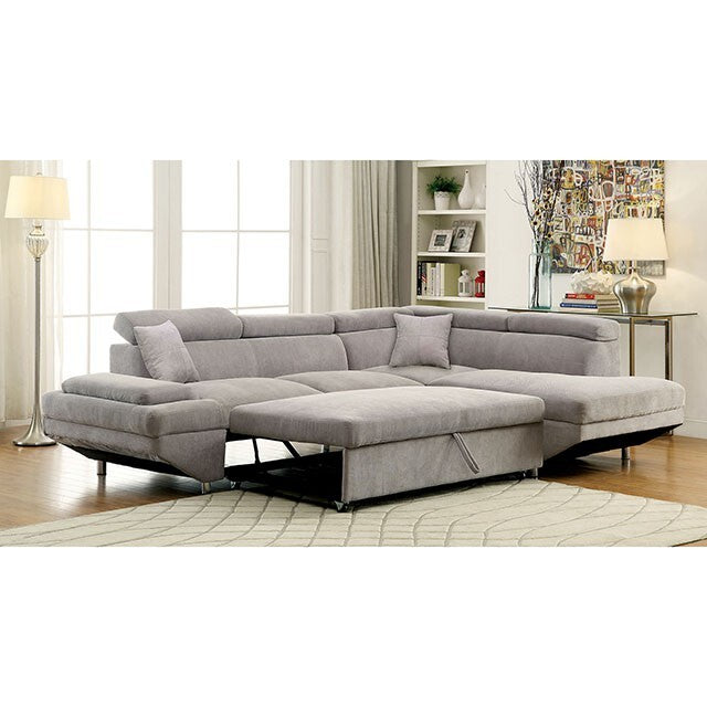  Furniture of America Foreman Fabric Sectional CM6124GY-SECT-VN IMAGE 4