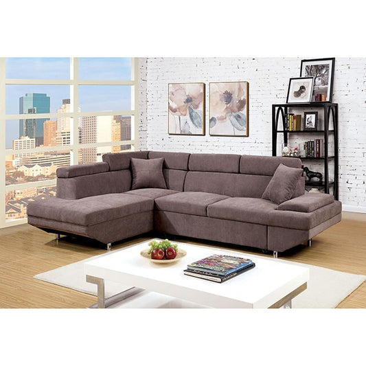  Furniture of America Foreman Fabric Sectional CM6125BR-SECT-VN IMAGE 1