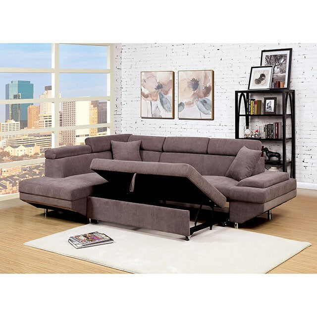  Furniture of America Foreman Fabric Sectional CM6125BR-SECT-VN IMAGE 2