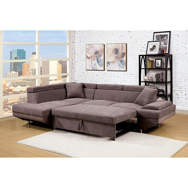  Furniture of America Foreman Fabric Sectional CM6125BR-SECT-VN IMAGE 3