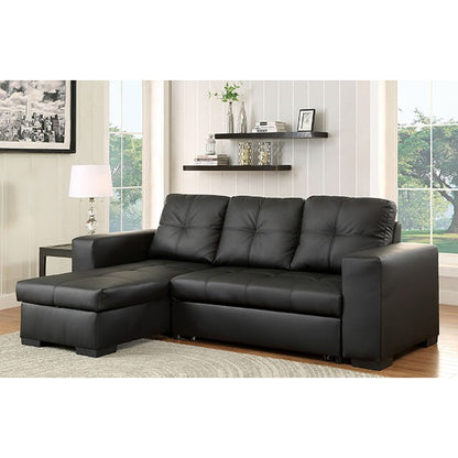 Furniture of America Denton Leather Look Sectional CM6149BK-LTR-SET-VN IMAGE 2