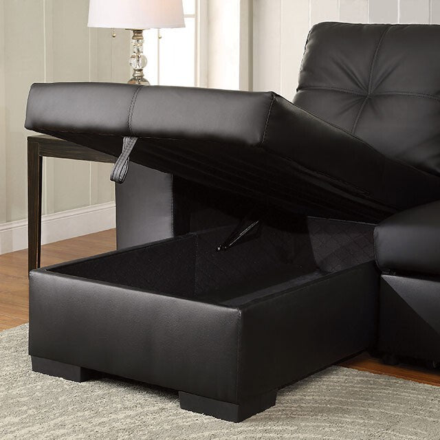  Furniture of America Denton Leather Look Sectional CM6149BK-LTR-SET-VN IMAGE 6