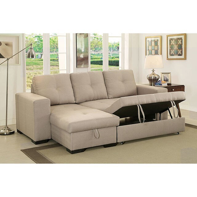  Furniture of America Denton Fabric Sectional CM6149IV-SET-VN IMAGE 3