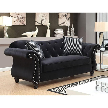  Furniture of America Jolanda Stationary Fabric Loveseat CM6159BK-LV-VN IMAGE 1