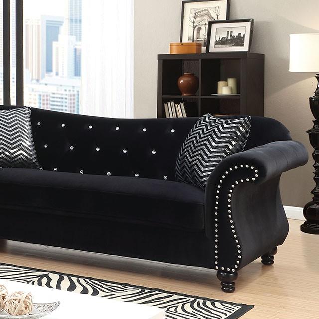  Furniture of America Jolanda Stationary Fabric Sofa CM6159BK-SF-VN IMAGE 3