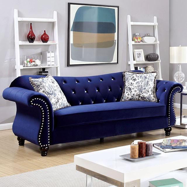  Furniture of America Jolanda Stationary Fabric Sofa CM6159BL-SF-VN IMAGE 6