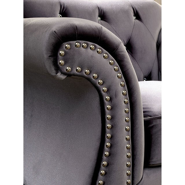  Furniture of America Jolanda Stationary Fabric Loveseat CM6159GY-LV-VN IMAGE 2