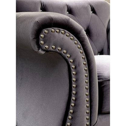  Furniture of America Jolanda Stationary Fabric Loveseat CM6159GY-LV-VN IMAGE 2