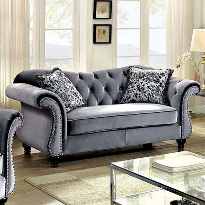  Furniture of America Jolanda Stationary Fabric Loveseat CM6159GY-LV-VN IMAGE 3